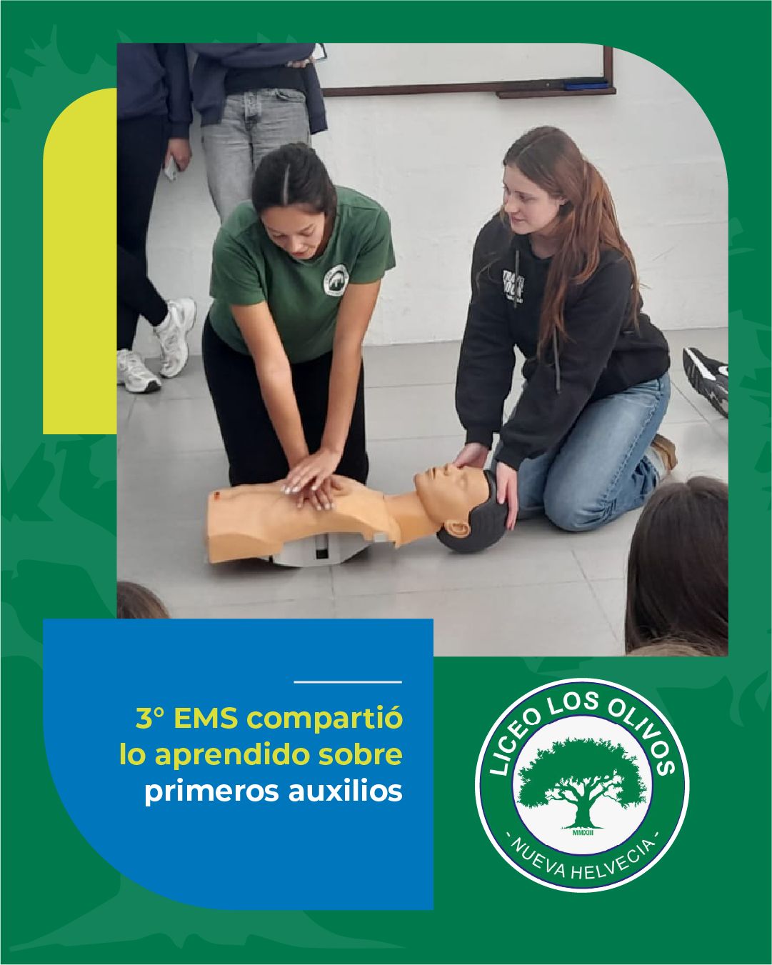 Estudiantes de 3° EMS compartieron lo aprendido sobre primeros auxilios